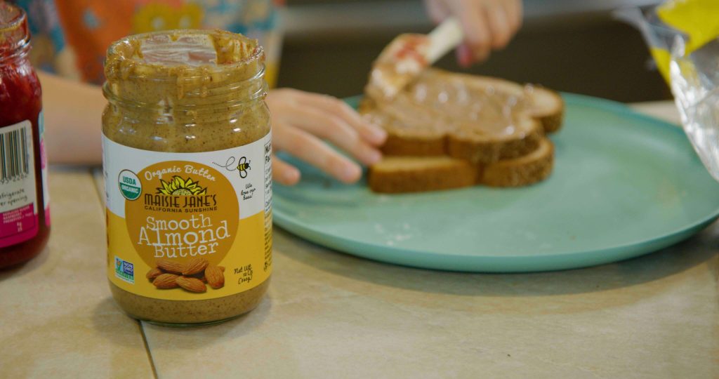 Smooth Almond Butter spread on a slice of bread