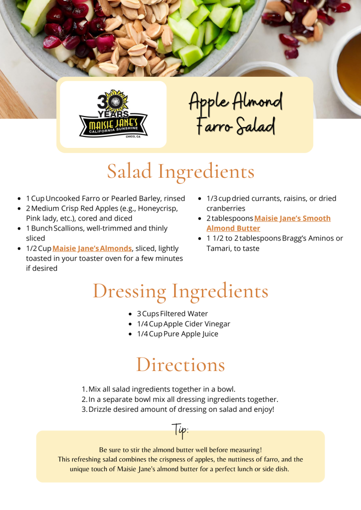 Maisie Jane's Apple Almond Farro Salad Recipe