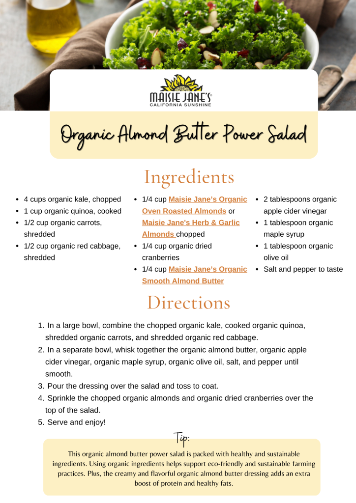 Maisie Jane's Organic Almond Butter Power Salad Recipe