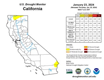 California Drought Map January 2024