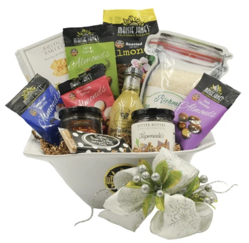 White Elegance Salad Bowl Gift Basket