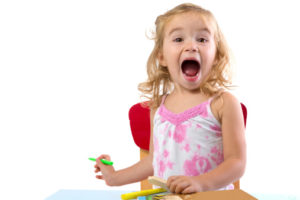 Excited toddler girl