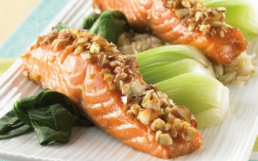 Maple Baked Salmon with Almonds