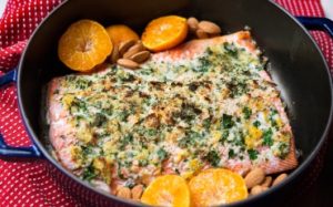 Roasted Salmon with Almonds