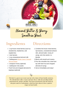 Maisie Jane's Almond Butter & Berry Smoothie Bowl Recipe