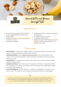 Maisie Jane's Almond Butter and Banana Overnight Oats Recipe