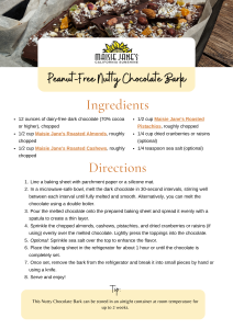 Maisie Jane's Peanut-Free Nutty Chocolate Bark Recipe Card