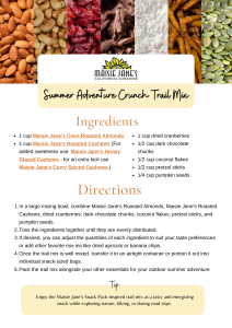Maisie Jane's Summer Adventure Crunch Trail Mix Recipe