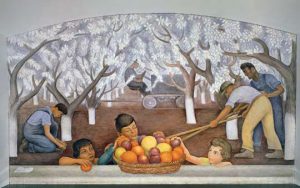 Still Life and Blossoming Almond Trees