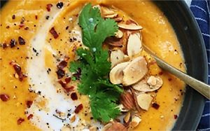 Thai Sweet Potato Soup with Almond Butter