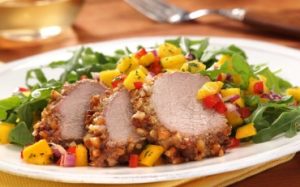 Almond Crusted Mango Pork